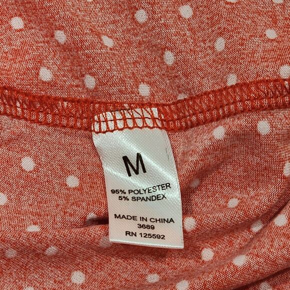 White Mark Long Sleeve Nightgown Notch Collar Button Down Red White Medium - Picture 6 of 8